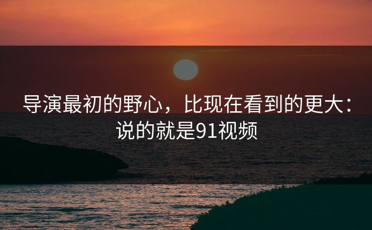 导演最初的野心，比现在看到的更大：说的就是91视频