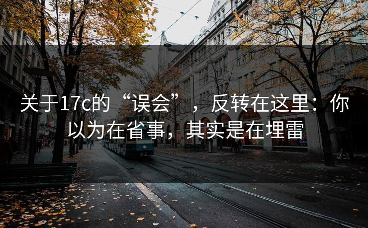 关于17c的“误会”，反转在这里：你以为在省事，其实是在埋雷