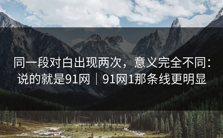 同一段对白出现两次，意义完全不同：说的就是91网｜91网1那条线更明显